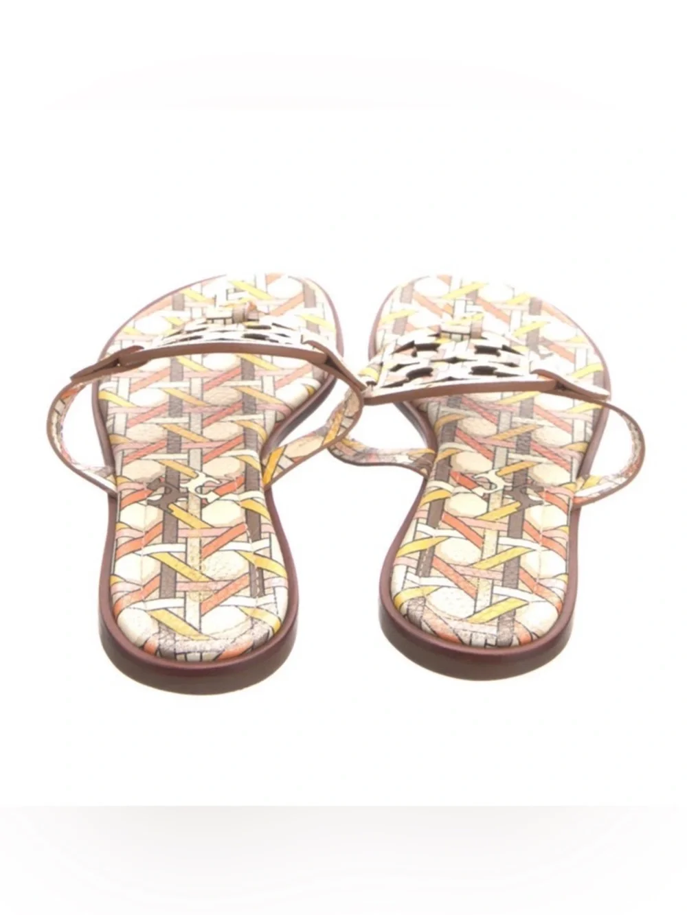 Tory Burch Multicolor Woven-Print Slide Sandals